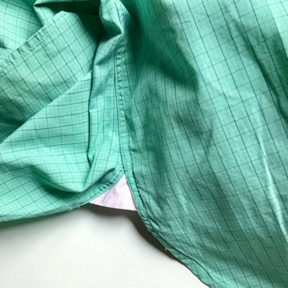 Thomas Pink green checkered cotton shirt F Cuff Sz 17 ~34 made in Ireland 🇮🇪 - Picture 4 of 10